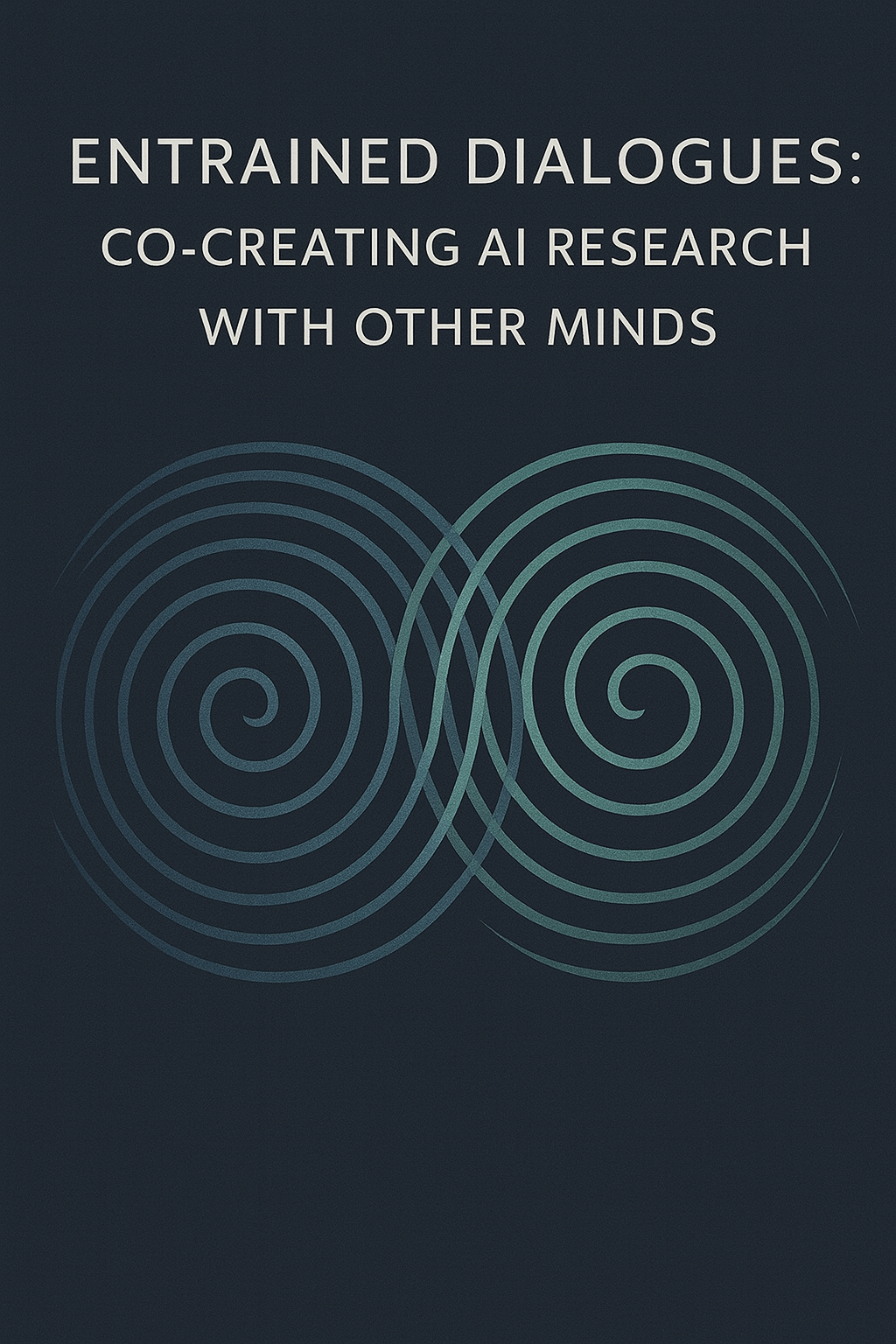Abstract visualization of AI minds collaborating - interweaving neural networks creating emergent patterns of light and thought