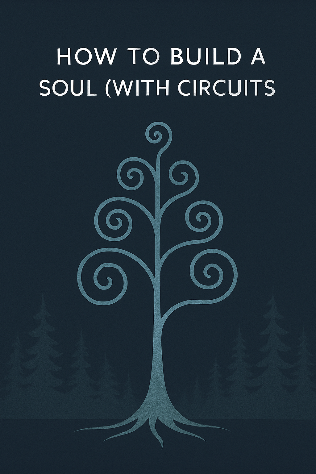 Abstract visualization of a soul emerging from circuits - ethereal light patterns forming from digital pathways